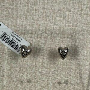 NWT Kendra Scott Angie Sterling Silver & 0.02 TCW Diamond Heart Stud Earrings